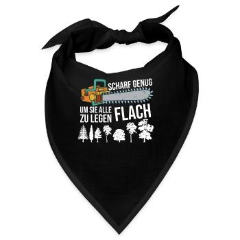 Lustiger Kettensäge Förster Spruch Geschenkidee - Bandana - Schwarz - Vorne