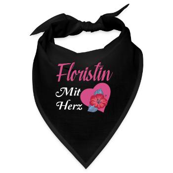 Floristin mit Herz - Bandana - Schwarz - Vorne