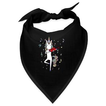 Einhorn das Geige Spielt Violine Fidel Fiedel - Bandana - Schwarz - Vorne