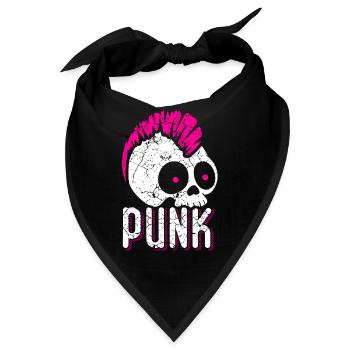 Punk Rock Musik Punkrocker Punks Punker Geschenk - Bandana - Schwarz - Vorne
