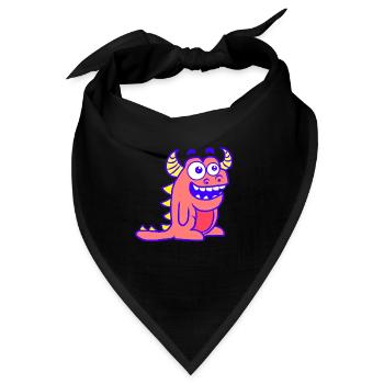 kinder shirt schwarz mit lustigen monster motiv - Bandana - Schwarz - Vorne