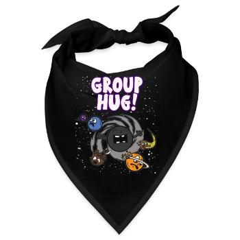 GROUP HUG Schwarzes Loch Lustiger Spruch Wurmloch - Bandana - Schwarz - Vorne