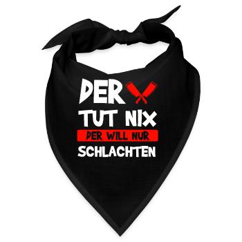 Fleischer Fleisch Metzger Geschenk - Bandana - Schwarz - Vorne