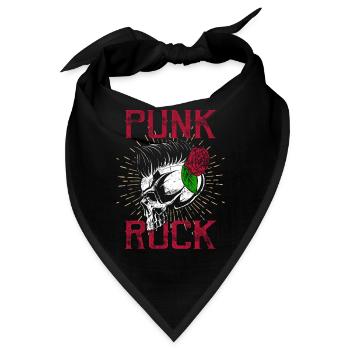 Punk Totenkopf Punkrock Punks Punkrocker - Bandana - Schwarz - Vorne