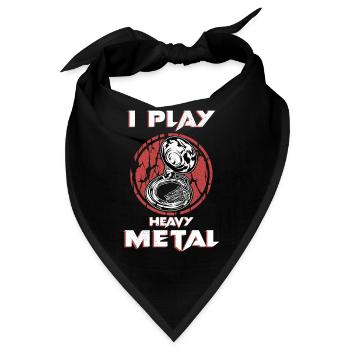 I Play Heavy Metal Shirt Sousaphon Big Band Tuba - Bandana - Schwarz - Vorne