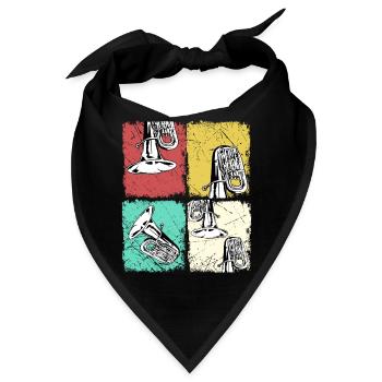 Tuba T-Shirt Sousaphon Blasmusik Musik Big Band - Bandana - Schwarz - Vorne