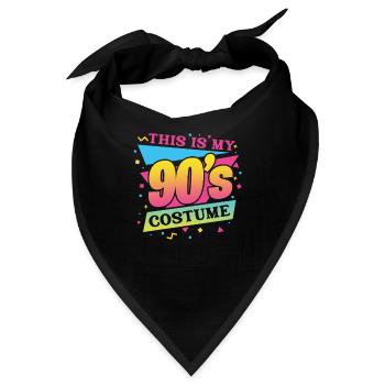 90er Jahre Neunziger 90s Retro Vintage Geschenk - Bandana - Schwarz - Vorne