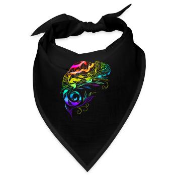 Chamäleon Mandala Leguane Zucht Reptilien - Bandana - Schwarz - Vorne