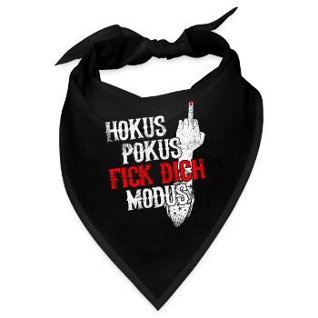 Hokus Pokus Fick Dich Mittelfinger Provokant - Bandana - Schwarz - Vorne