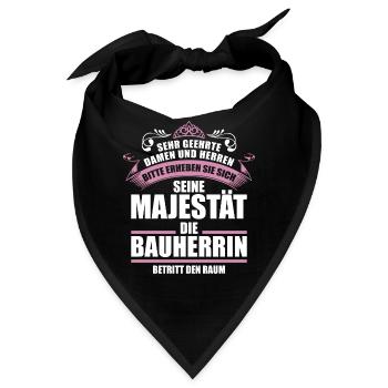 Lustiges Bauherrin Richtfest Geschenk - Bandana - Schwarz - Vorne