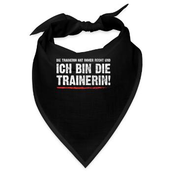 Lustiges Trainerin Sprüche Outfit - Bandana - Schwarz - Vorne