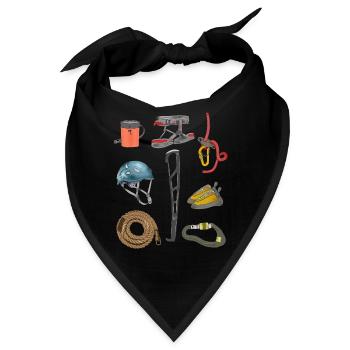 Fels Klettern Bouldern Berge Kletterer Geschenk - Bandana - Schwarz - Vorne