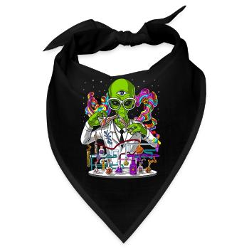 Alien Psychedelic Scientist - Bandana - Schwarz - Vorne