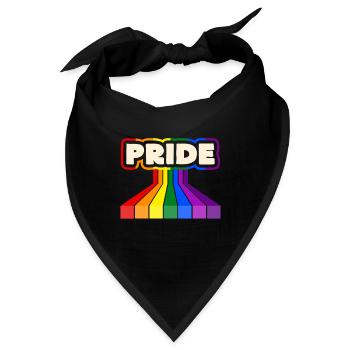 Pride Regenbogen Block-Design - Bandana - Schwarz - Vorne