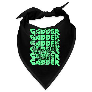 Gabber Gabba Hard-Tekk Schranz Techno Rave Raver - Bandana - Schwarz - Vorne