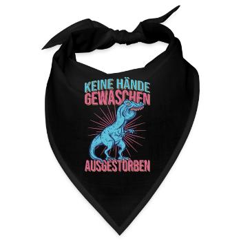 Hände Waschen Dinosaurier - Bandana - Schwarz - Vorne