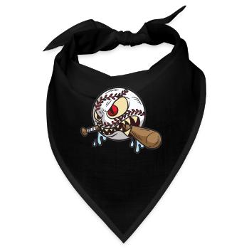 BASEBALL BALL Bestie Lustiger Humor Gruselig - Bandana - Schwarz - Vorne