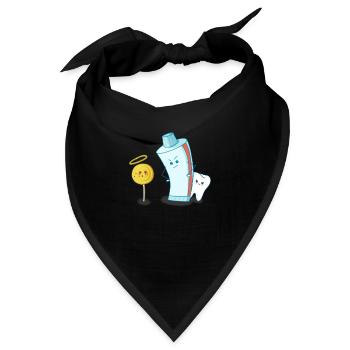Süßer kleiner Zahn wird von Zahnpasta beschützt - Bandana - Schwarz - Vorne