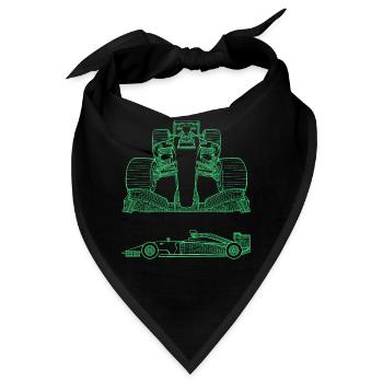 3D Rennwagen Rennsport Formel Rennen Auto 1 Eins - Bandana - Schwarz - Vorne