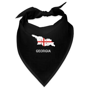 Georgia (Sak'art'velo) Landkarte & Flagge - Bandana - Schwarz - Vorne