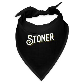 Stoner - High, Weed, Rauchen - Bandana - Schwarz - Vorne