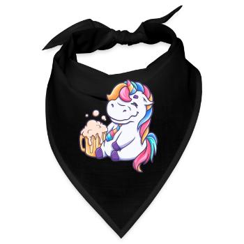 betrunkenes Einhorn trinkt Bier Unicorn - Bandana - Schwarz - Vorne