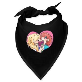Tag des Kusses LBGT Mädchen Frau Liebe - Bandana - Schwarz - Vorne