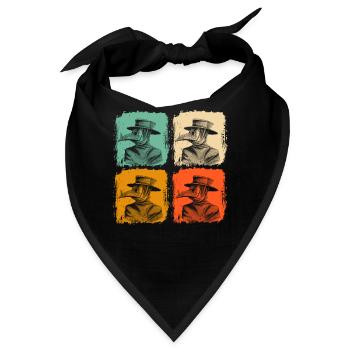 Pestdoktor Retro PopArt Geschenk - Bandana - Schwarz - Vorne