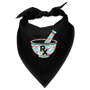Blumen Mörser Apotheker Pharmazie Medzin Studenten - Bandana - Schwarz - Vorne