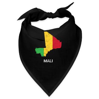 Mali Landkarte & Flagge - Bandana - Schwarz - Vorne