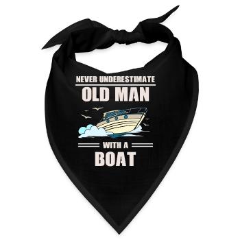 Unterschätze niemals einen alten Mann mit Boot - Bandana - Schwarz - Vorne