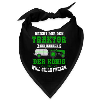 Landwirt Landwirtschaft Traktor Gülle Feld Bauer - Bandana - Schwarz - Vorne