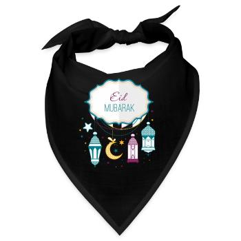 Eid Mubarak - Bandana - Schwarz - Vorne
