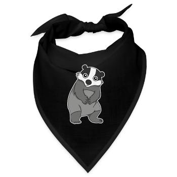 Süßer Dachs Geschenk - Bandana - Schwarz - Vorne