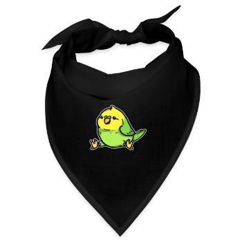 Süßer Wellensittich Welli Singvogel Geschenk - Bandana - Schwarz - Vorne