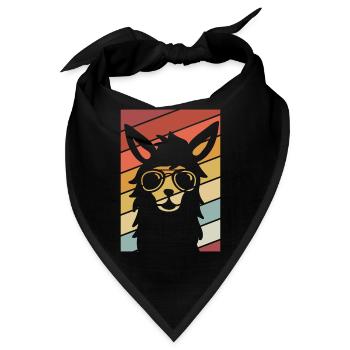 Lama Retro Sommer Design - Bandana - Schwarz - Vorne
