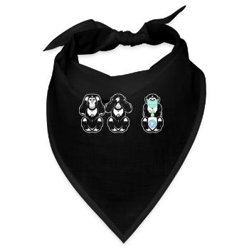 3 Affen Sehe nichts Höre Nichts Distancing - Bandana - Schwarz - Vorne