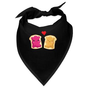 Liebe - Marmelade und Erdnussbutter - Bandana - Schwarz - Vorne
