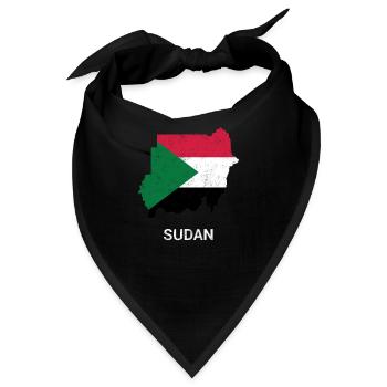 Sudan ( As-Sudan ) Länderkarte & Flagge - Bandana - Schwarz - Vorne