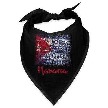 Havana Cuban Flag Geschenk - Bandana - Schwarz - Vorne