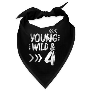 Geburtstag Vier Jahre 4 Geburtstag Geschenk Kinder - Bandana - Schwarz - Vorne