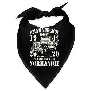Omaha Beach D-Day 1944-2020 76. Jahrestag - Bandana - Schwarz - Vorne