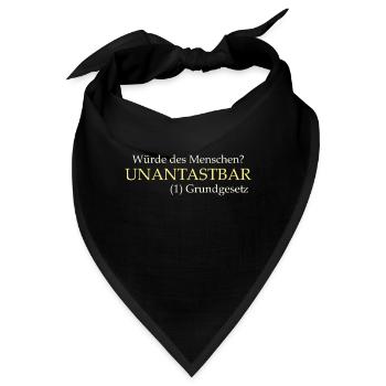 Grundgesetz Würde des Menschen - Bandana - Schwarz - Vorne