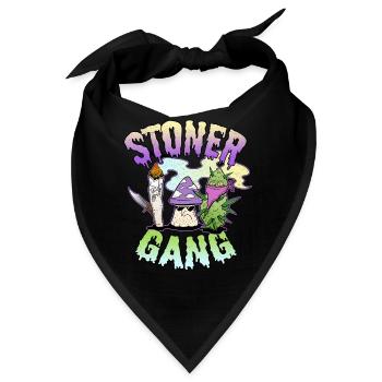 Stoner Gang Joint Gras Blüte Zauberpilz Kiffer - Bandana - Schwarz - Vorne