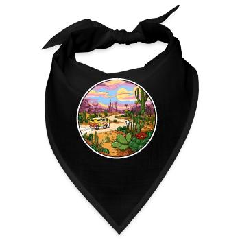 Hippie Cactus Desert Trip - Bandana - Schwarz - Vorne