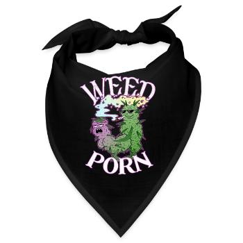 Weed Porn Lustig Gras Blüte Joint Rauchen Kiffer - Bandana - Schwarz - Vorne