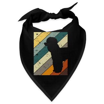 Retro Pudel Hunde - Bandana - Schwarz - Vorne