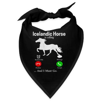 Islandpferde toelt Isi Geschenk - Bandana - Schwarz - Vorne