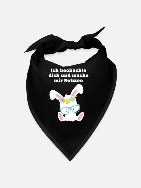 Hase Kaninchen Spruch Lustig Geschenk - Bandana - Schwarz - Vorne