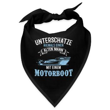 Motorboot Spruch alter Mann Boot Geschenk - Bandana - Schwarz - Vorne